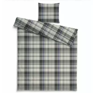 Flonel sengesæt Flora 140x200cm-Sand - Udsalg