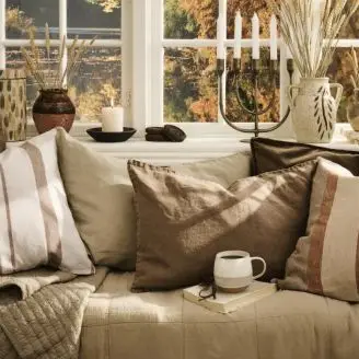 Pudebetræk i vasket hør - Chocolate - 50x70 - 