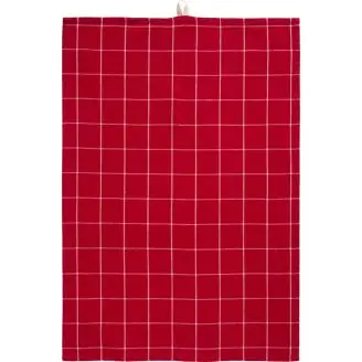 Silja viskestykke - R&oslash;d m. naturfarvede tern - 